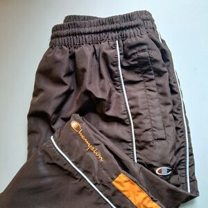 Vintage Champion  Brown Track Pants with Orange Accent